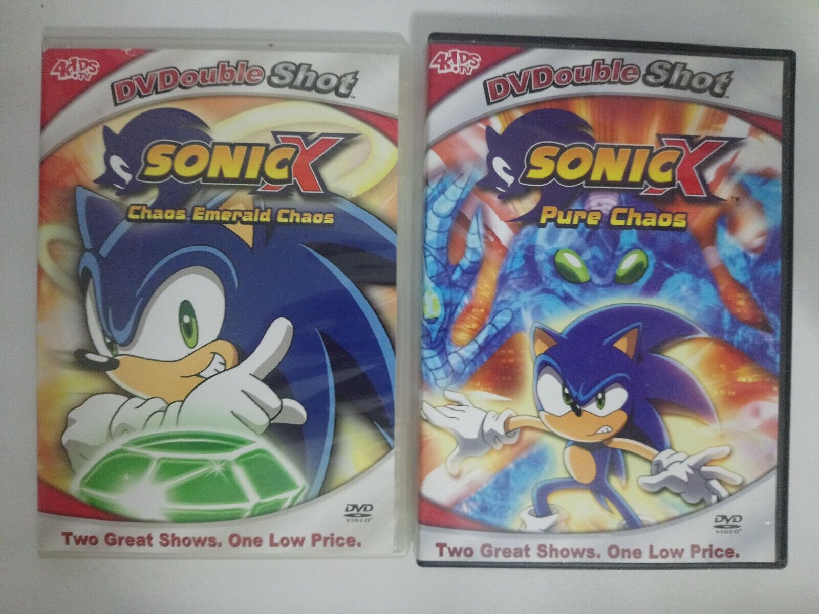 Lot of 2 Sonic X: Pure Chaos Emerald Chaos DVD Slim Cases