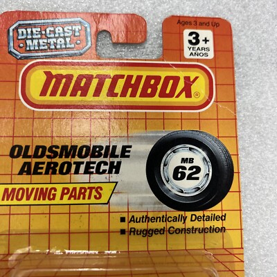 Matchbox Oldsmobile Aerotech MB62 Silver 1990 New In Blister Pack
