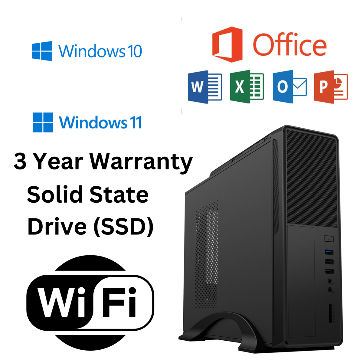 Computer PC home 10th Gen 32GBRAM 1TB SSD i3/i5/i7 Office WIFI
