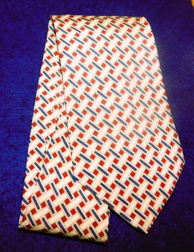 CORBATA A RAYAS CRUZADAS DUNHILL MADE IN ITALY ROJA/AZUL/AMARILLA - CORBATAS - CORBATAS DE DISEÑADOR. Foto 2 de 3