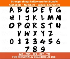 Stranger things alphabets, SVG files cricut, Digital download, instant download