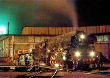 Radke5069-Cartolina locomotiva a vapore 01 1519 Bw Halberstadt Plandampf Reichsbahn