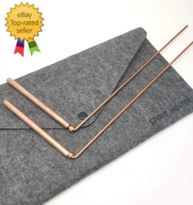 99.9% Copper Dowsing Rod 2PCS Divining Rods with Bag  Detect Gold Water Ghost