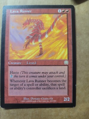 Mercadian Masques #200 Lava Runner MTG Magic Red Rre English Lizard LP