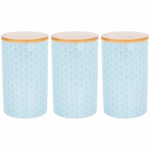 light blue tea coffee sugar canisters