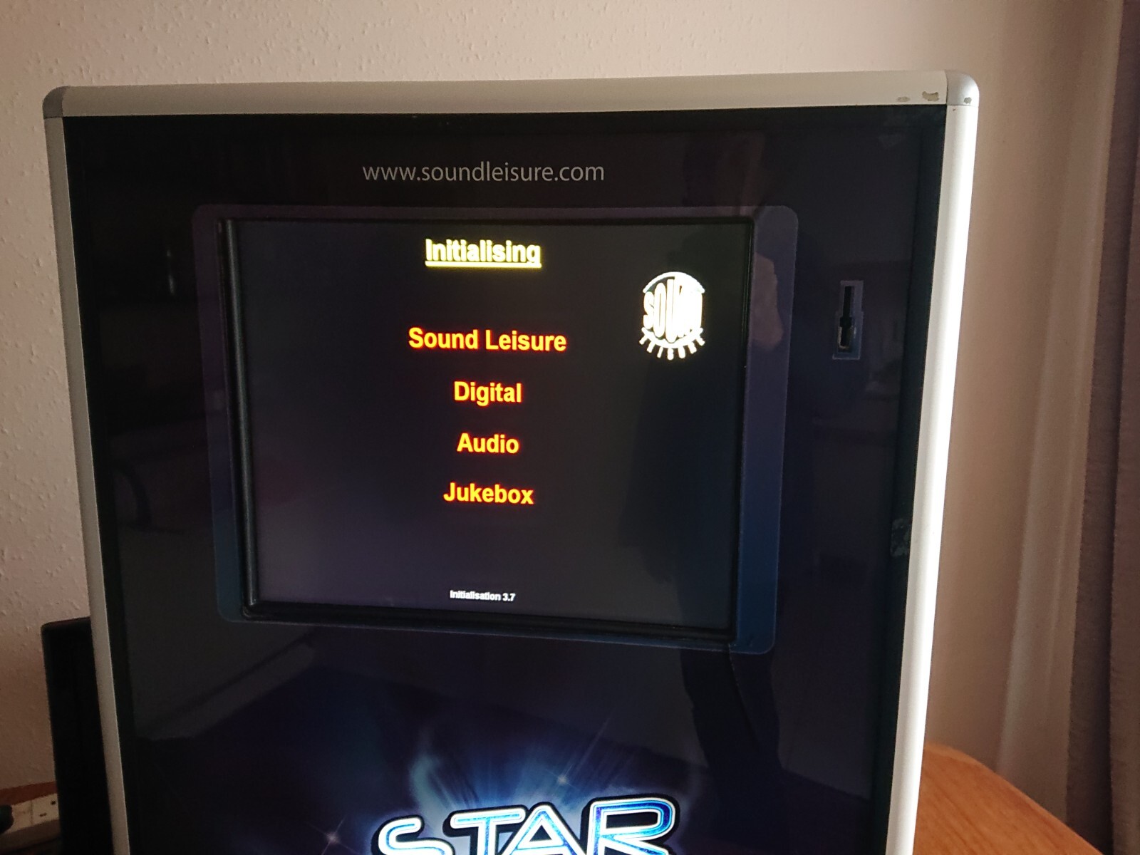 Sound Leisure Starburst Digital Wall Mounted Jukebox Juke box over