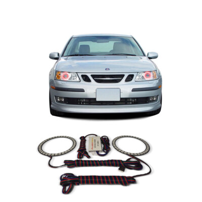 Bright Red Angel Eye Headlight Halo kit for Saab 9-3 03-07