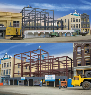 Walthers Cornerstone HO Scale Building Kit Skyscraper Construction Site