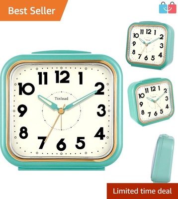 5.5'' Gentle Wake Analog Alarm Clock - Increasing Volume & Snooze Functionality