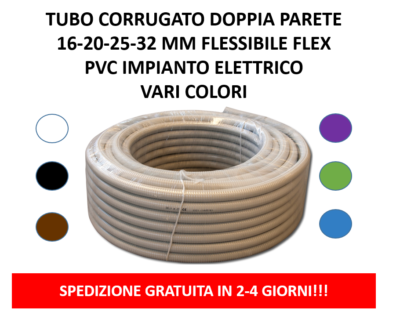 Tubo Corrugato Flessibile in matassa da 50 metri.TUBTF01025MT050