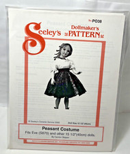 Seeley Doll Maker s Eve Peasant Costume Pattern Carolyn Skipper Uncut 15 1/2"