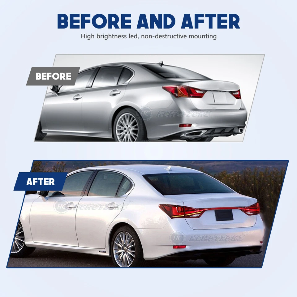 Luces traseras LED rojas para Lexus GS 200t 350 450h F 2012-2020 luces traseras animación Foto 4 de 4