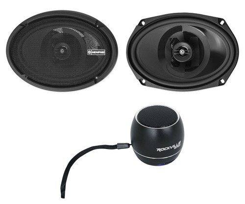 Pair Memphis Audio PRX6902 6x9" 120w Car Speakers + Portable Bluetooth Speaker - Picture 1 of 12