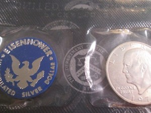 images 1971 Eisenhower Uncirculated Silver Dollar details about five 1971 eisenhower uncirculated silver dollar ogp blue envelope 5 coins all