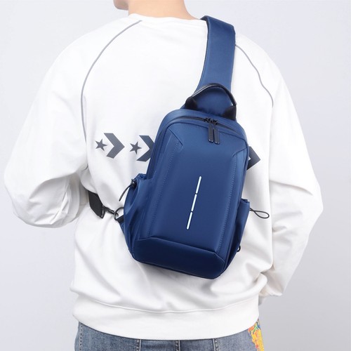 Zainetto da Uomo Zaino Monospalla per Porta Tablet Borsa borsello a Tracolla Z32 - Foto 15 di 29