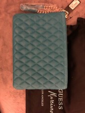 Nwt Marciano By Guess Lambskin Quilted Leather Clutch Purse Wristlet Super Soft