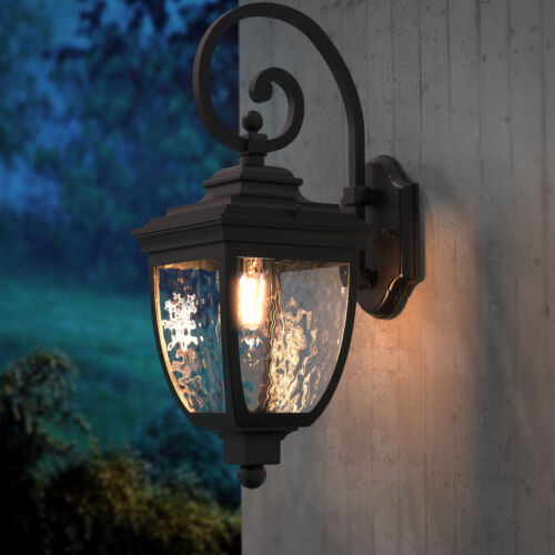 Garden Porch Light Outdoor Wall Lamp Fixtures E27 Lantern IP44 Matt Black