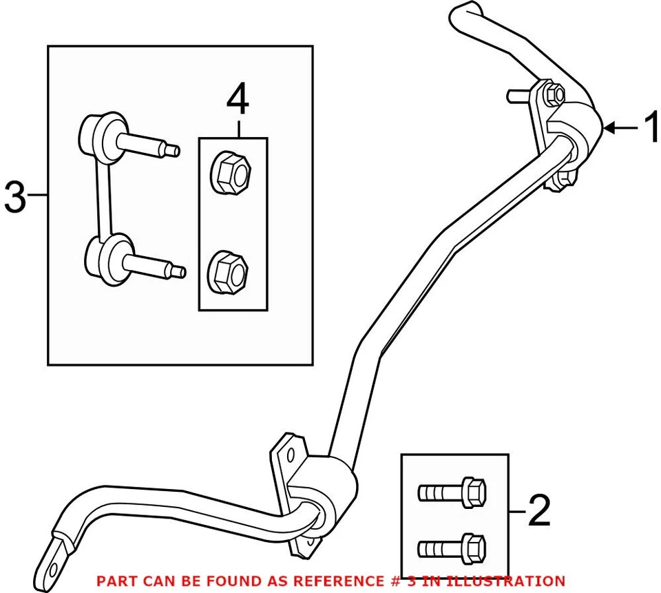 Kit de enlace de barra estabilizadora de suspensión trasera Mopar genuino OEM para Dodge Durango Foto 2 de 3