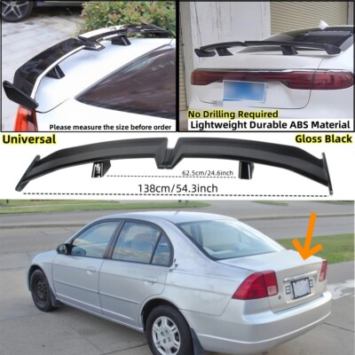 Fits 2001-2005 Honda Civic Sedan '' PRO Style '' Trunk Lid Spoiler Wing Universal