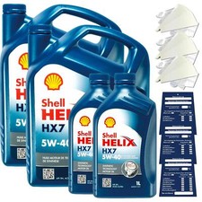 12 Litre Original Shell Helix HX7 5W40 Engine Oil MB229.3 Api Sp Acea A3/B4 Set 7.36 per litre