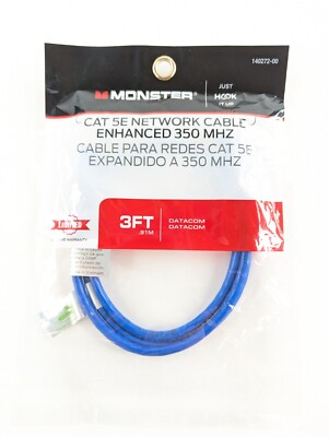 Monster Cat 5 Enhanced Patch Networking Cable Ethernet 3 Ft. - BLUE