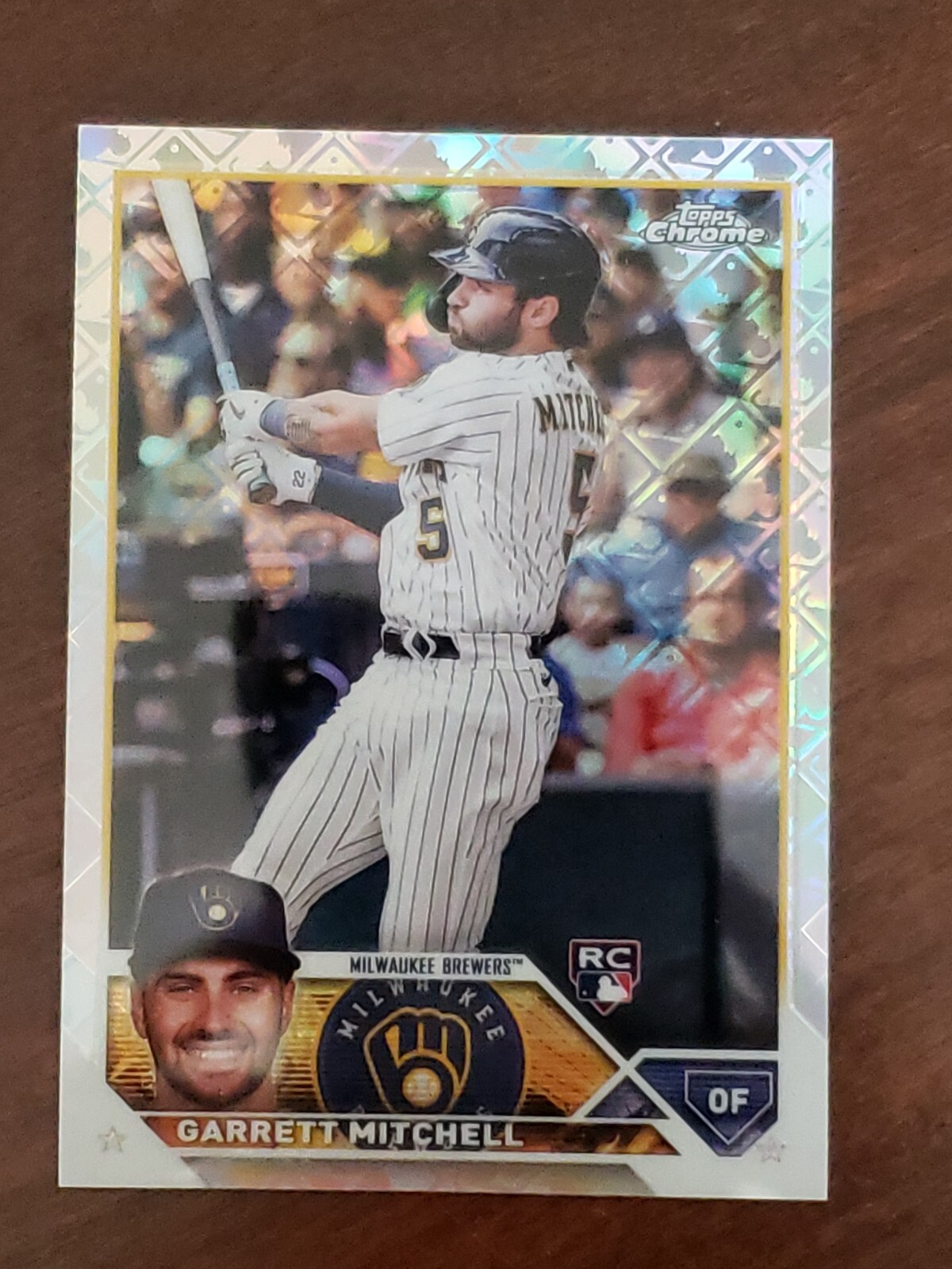 2023 Topps Chrome Logofractor Garrett Mitchell Rookie RC #110 Milwaukee Brewers