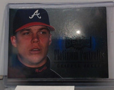 1996 FLEER SKY BOX METAL PLATINUM PORTRAITS CHIPPER JONES # 5 BRAVES MSK