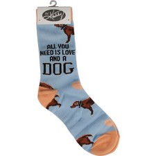 Novelty Dog themed Socks. Light Blue. One size fits most. Unisex
