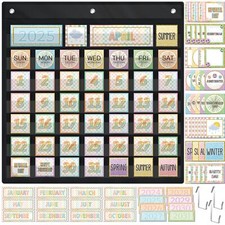 119 Pcs Classroom Calendar Pocket Chart Black Monthly for Kid Weather Chart P...