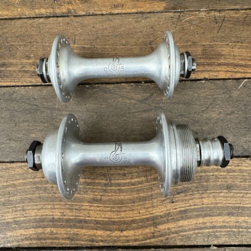 Vintage Campagnolo Hub Set 36 Hole 120 mm English QR Quick Release F R Race - Picture 2 of 15