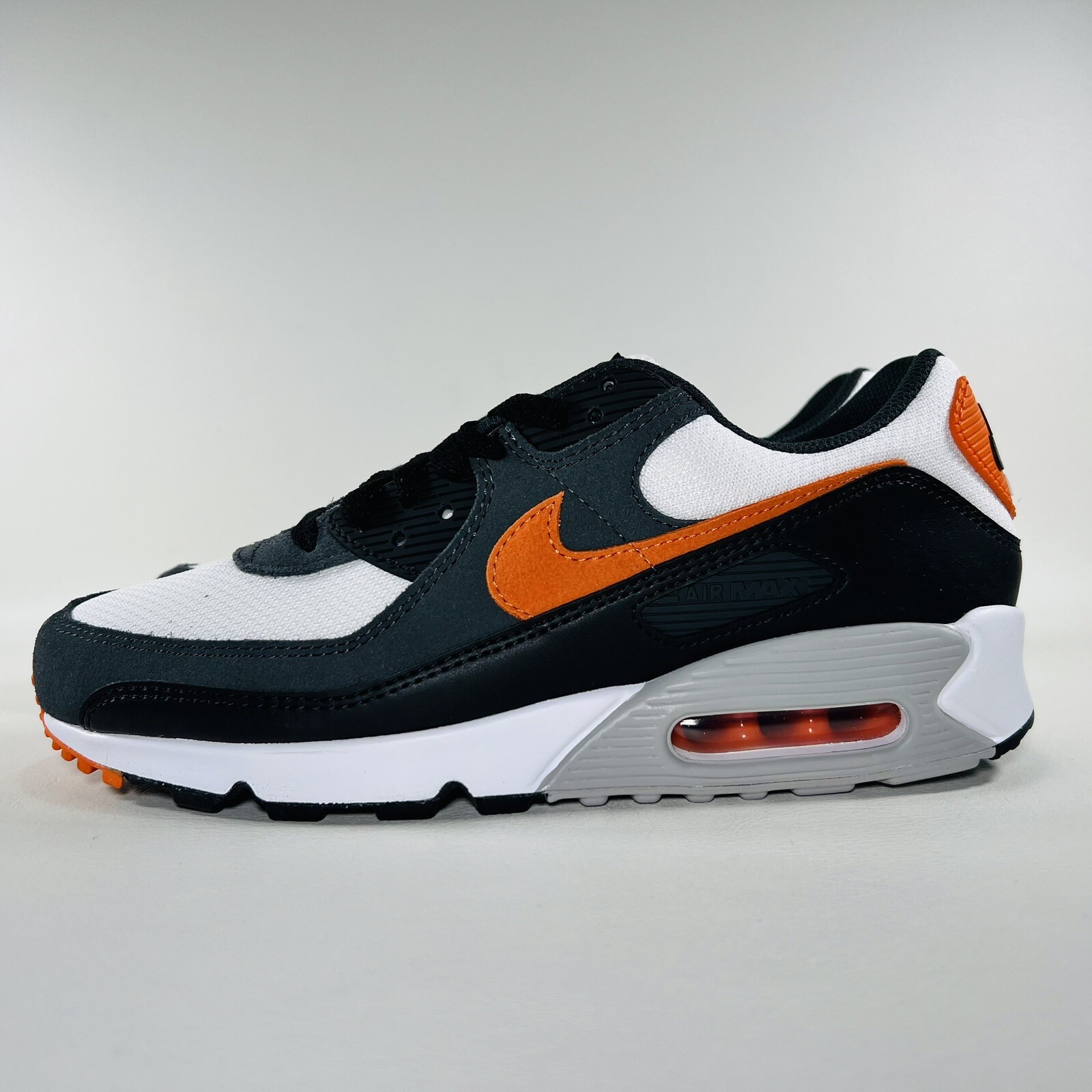 Nike Air Max 90 Shoes Men's Athletic Sneakers Black White Gym Trainers - New thumbnail 10