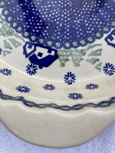 Ceramika Boleslawiec Hand Made Polish Pottery Handled Casserole/Quiche Dish - Picture 5 of 12