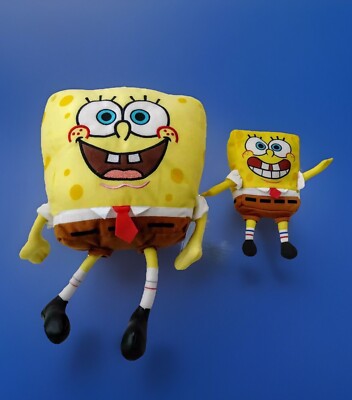 Vintage 2001 SpongeBob SquarePants 2 Plush Lot Mattel Sound Nickelodeon w/Tag