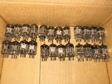 24 pcs RCA SYLVANIA GE mix brand nickel plate 6AK5/5654 vintage tubes