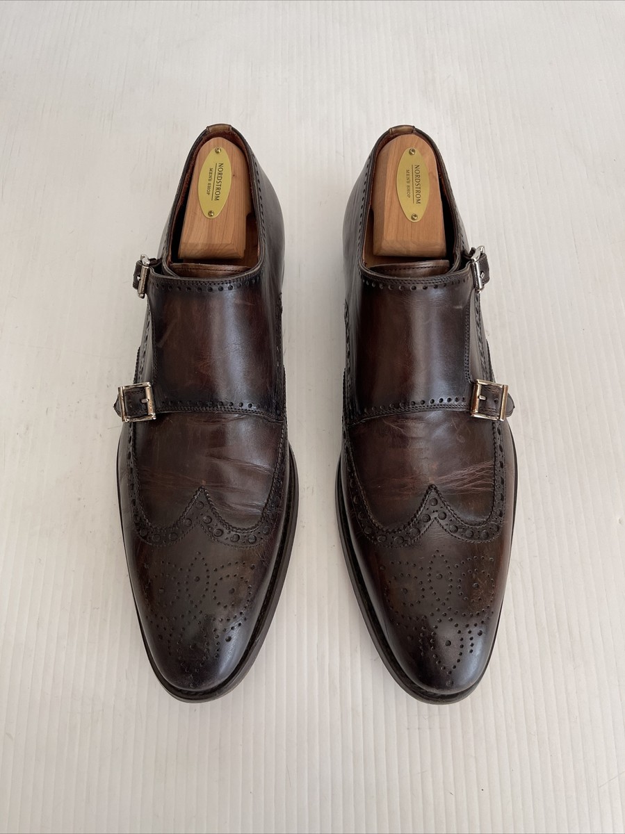 Magnanni Double Monk Strap Wingtip Shoe - 17236 - Brown Leather