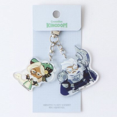 CookieRun Kingdom Eclair & Tea Knight Cookie Run Keychain Keyring Charm LEGIT