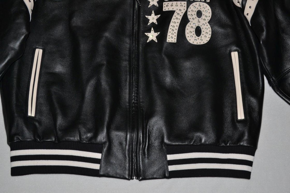 AUTHENTIC Pelle Pelle Men's LEATHER Jacket ENCRUSTED VARSITY AUTHENTIC Pelle Pelle Men's LEATHER Jacket ENCRUSTED VARSITY