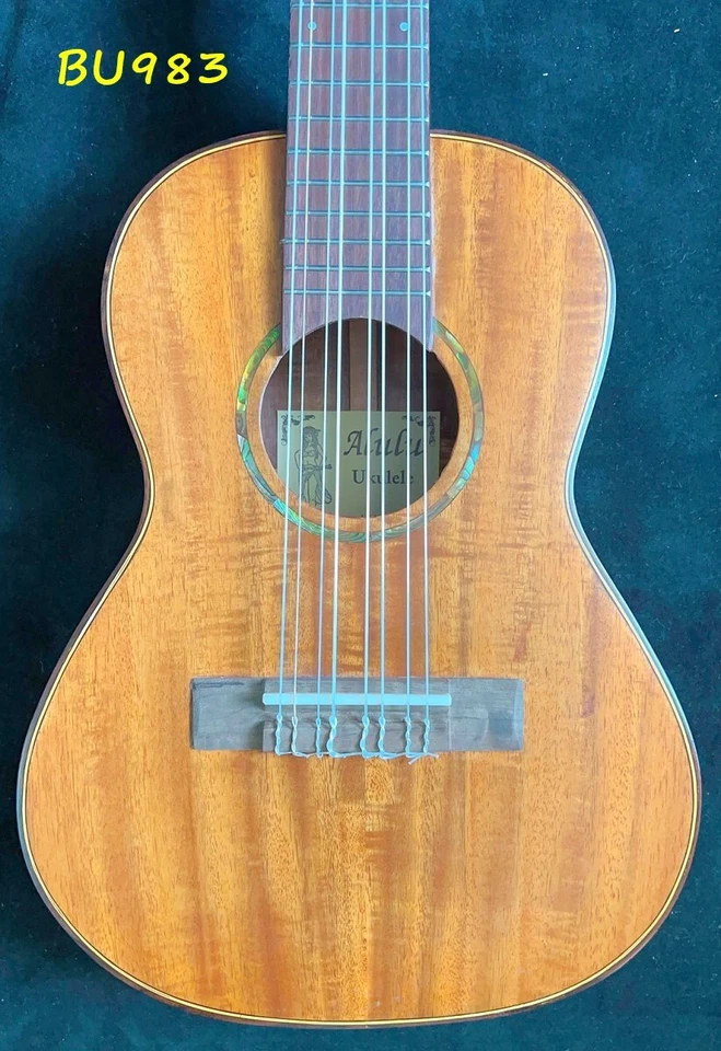 Alulu 8 String Solid curly Acacia Koa wood Tenor Ukulele satin polished BU983A - Image 3 of 4