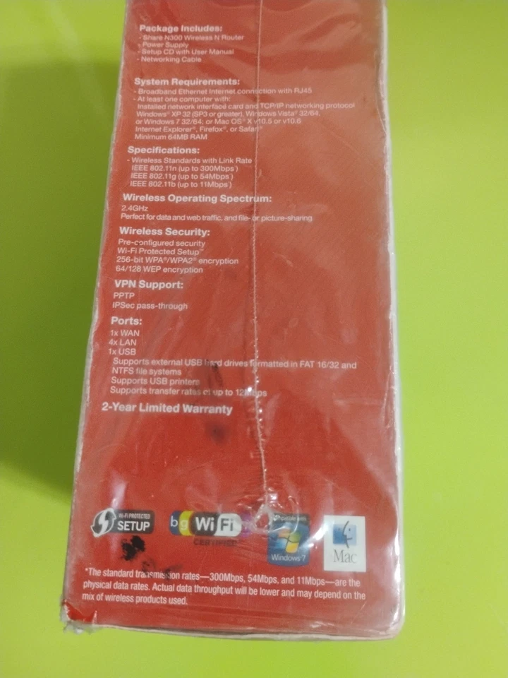 Belkin Share N300 Wireless Router 4 Ethernet Ports + USB & App BRAND NEW IN BOX - Image 4 of 4