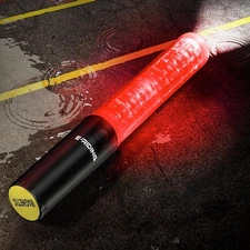 Rechargeable Traffic Wand, 10 Inch Control Baton with 1 PACK, Red 