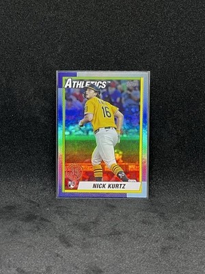 Topps 2025 Update Series 1990 Nick Kurtz #U90-17 Rainbow Foil Rookie Athletics
