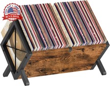 Vinyl Record Holder, Record Storage Rack Holds 80-100 LP  Wooden and Metal Record