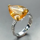 Gemstone Natural Citrine Quartz Ring 925 Sterling Silver Size 7 /R469272