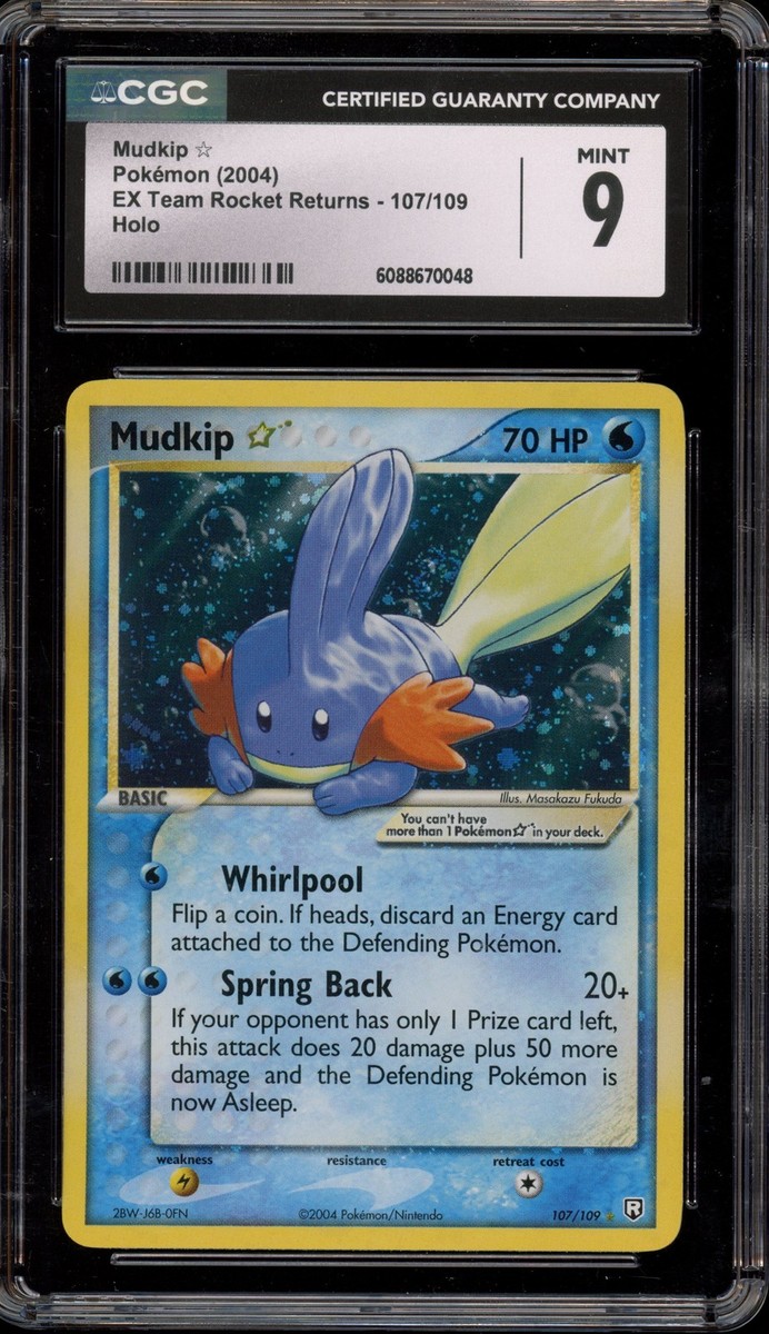 Pokemon Mudkip Gold Star EX Team Rocket Returns Holo Ultra Rare