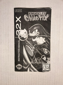 Knuckles' Chaotix (Sega 32X, 1995) CIB Complete in Box w Manual + Reg Card EX