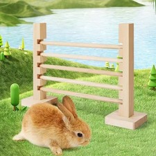 Wooden Bunny Hurdle Bar Easy to Install Pet Exercise Toy  Small Pet Supplies