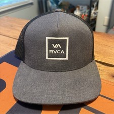 RVCA Men s Gray/Black Solid Trucker Hat, Adju...
