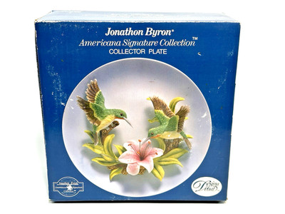 1989 Jonathan Byron 3-D Plate Americana Signature Collection Hummingbird Group