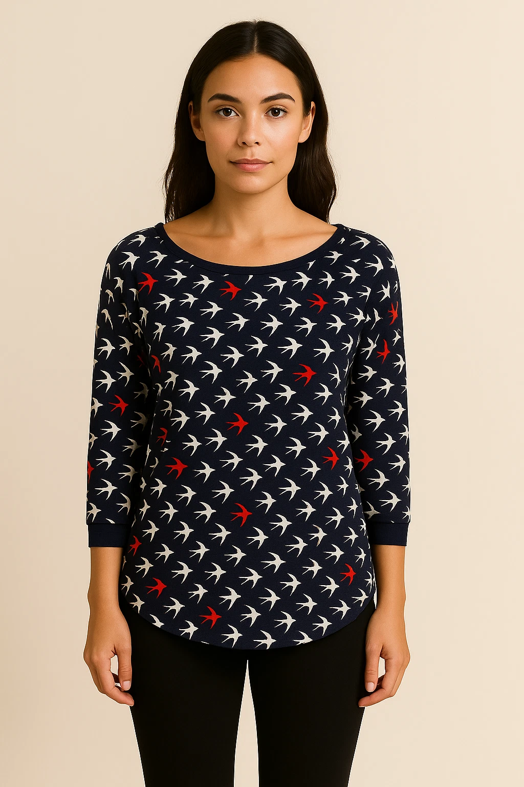 Anthropologie Maeve Women's Top Blouse Shirt Size 0 Bird Print