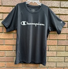 Image of Champion Mens Short Sleeve T-Shirt Black Athletic Workout Size L Breathable BNWT